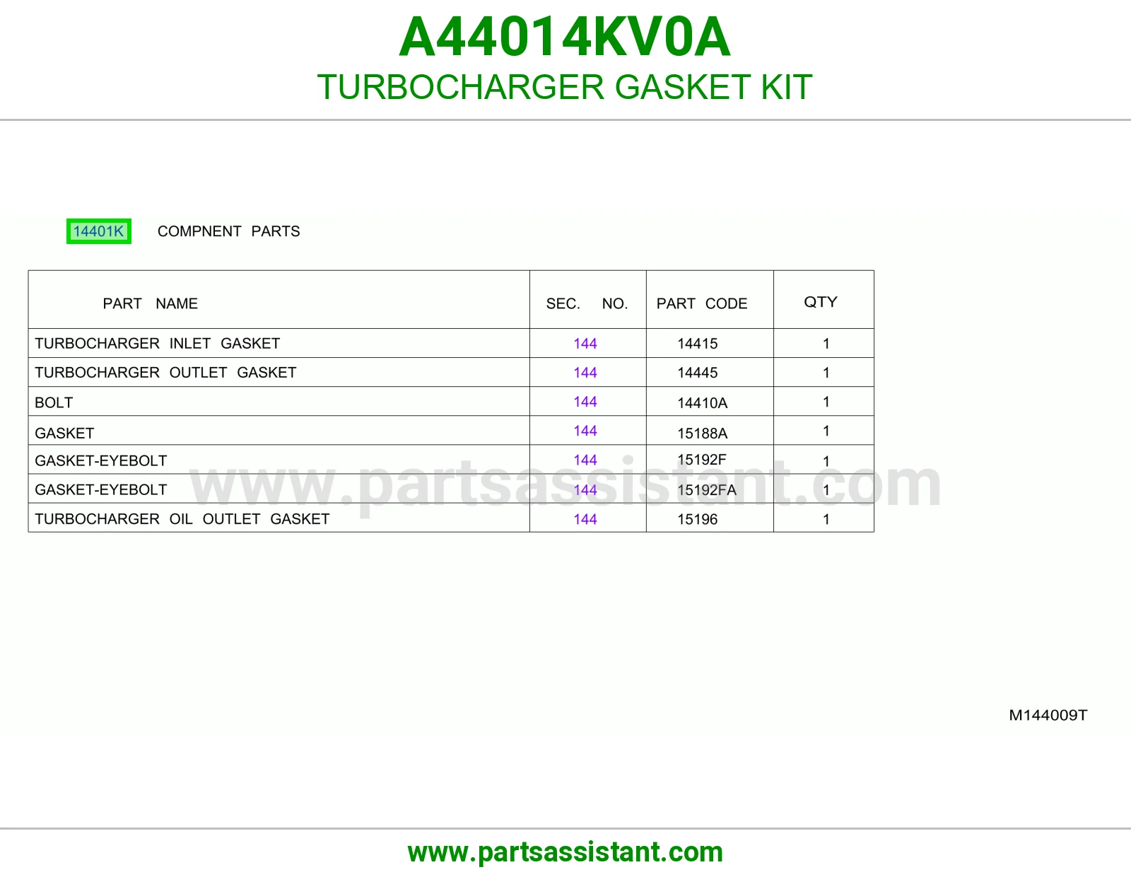 طقم وجيه تيربو A44014KV0A