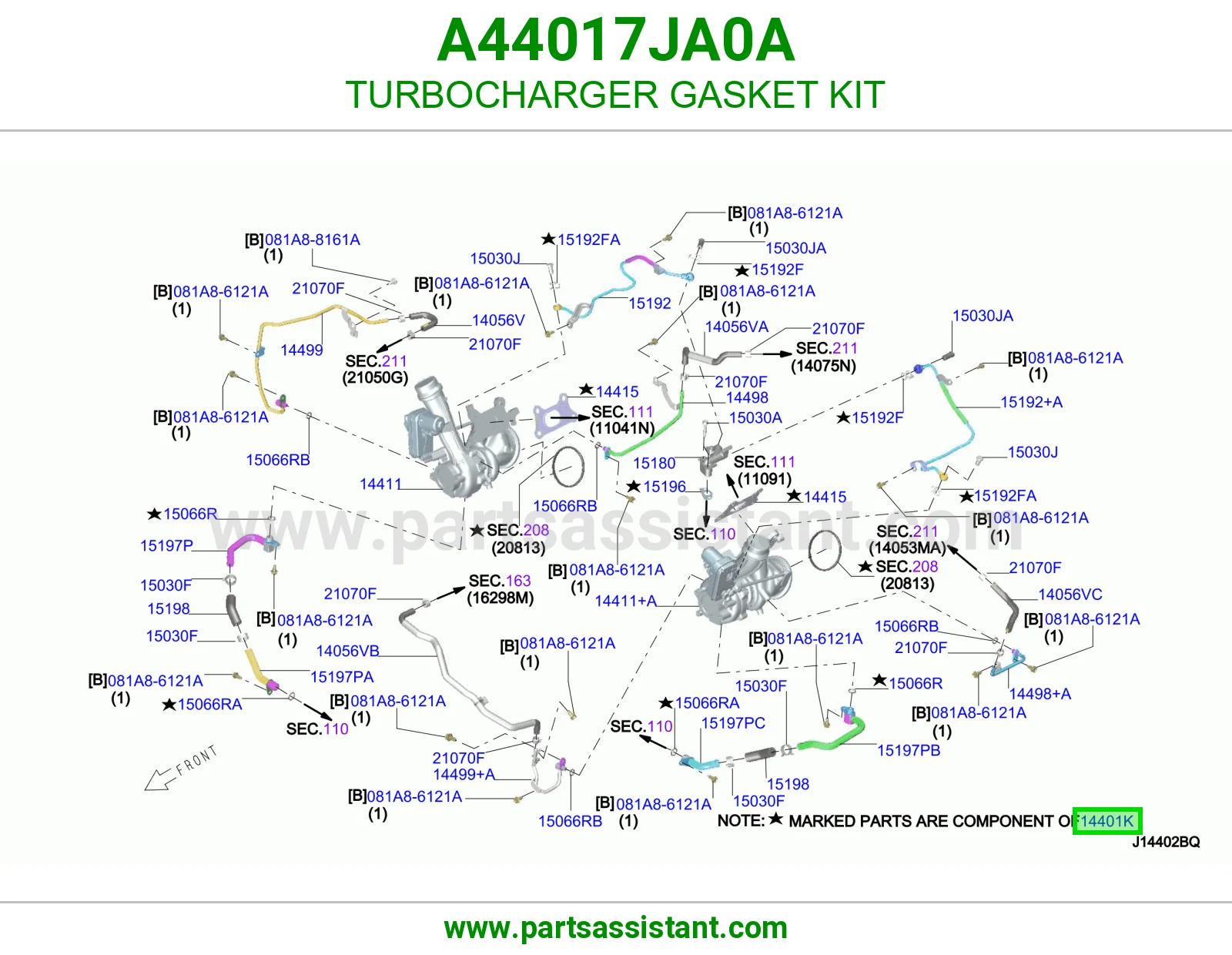 طقم وجيه تيربو A44017JA0A