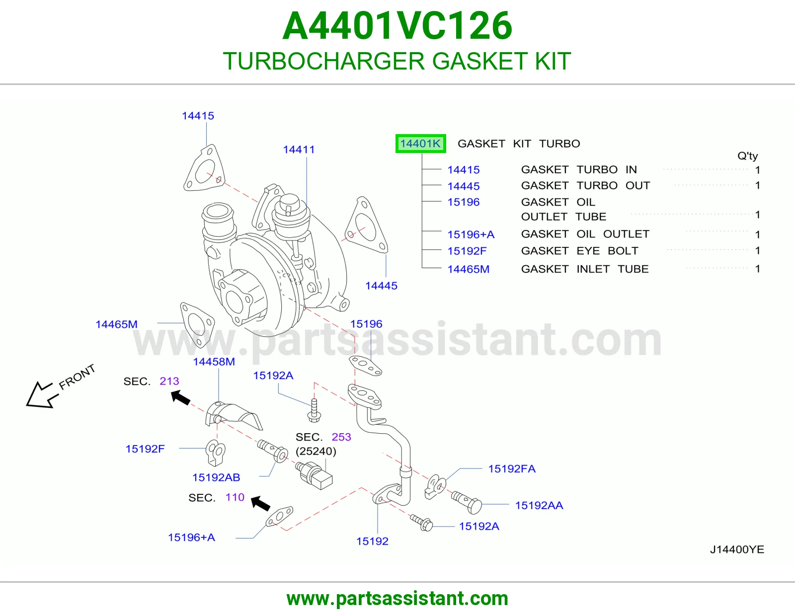طقم وجيه تيربو A4401VC126