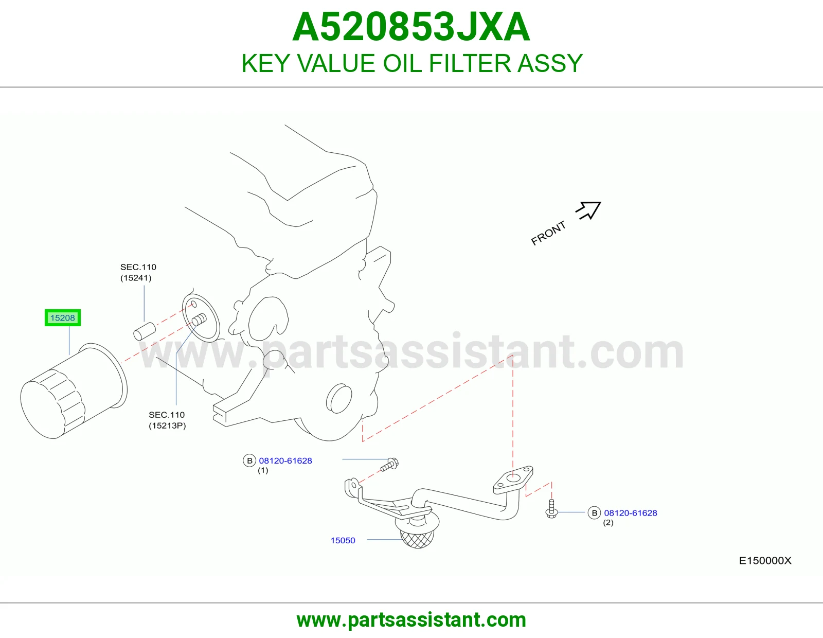 فلتر زيت مكينه A520853JXA