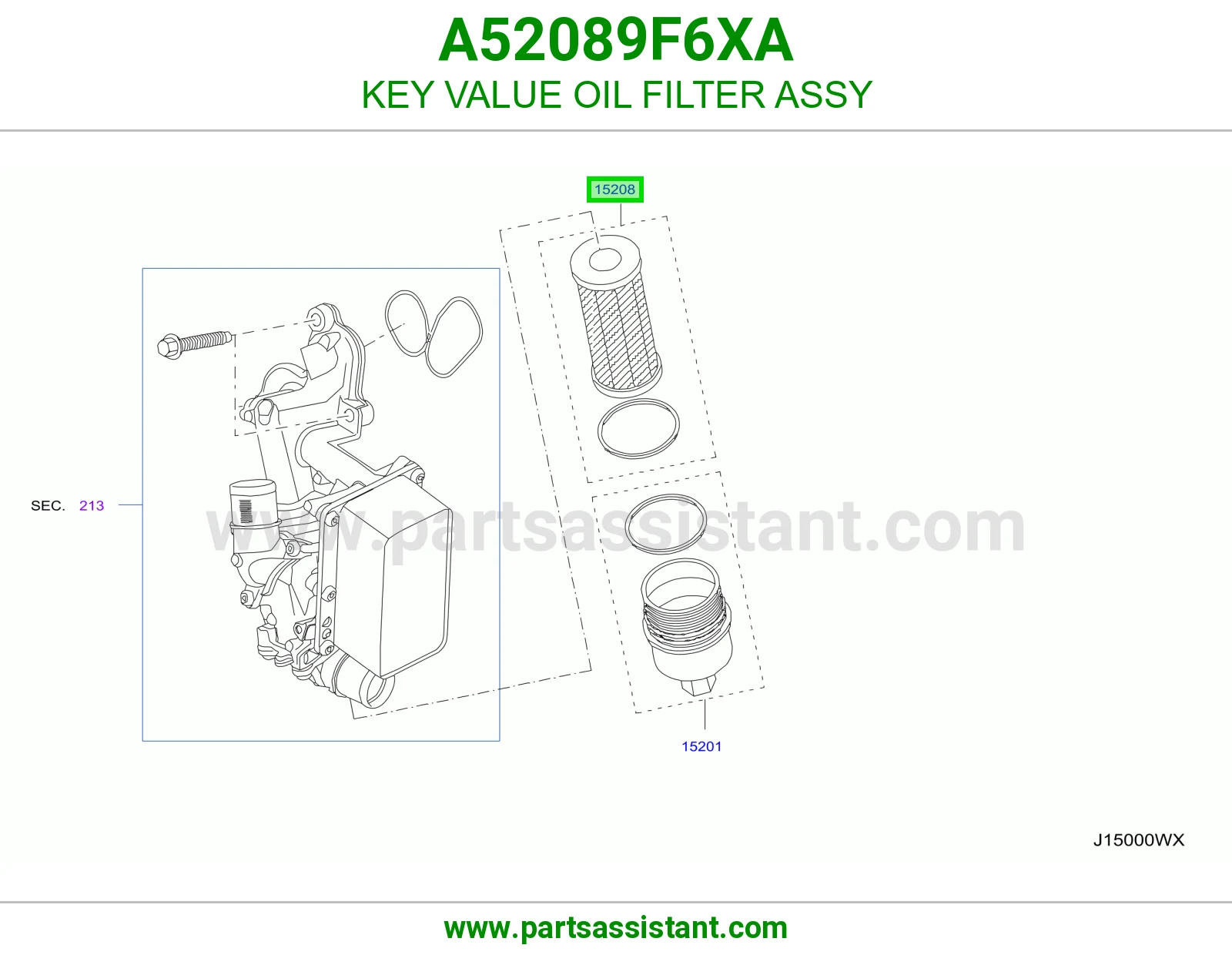 فلتر زيت مكينه A52089F6XA