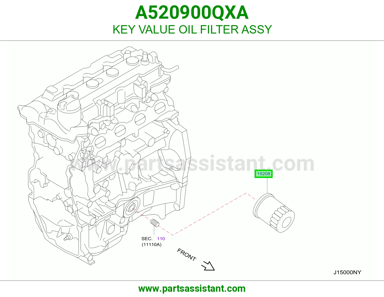 فلتر زيت مكينه A520900QXA