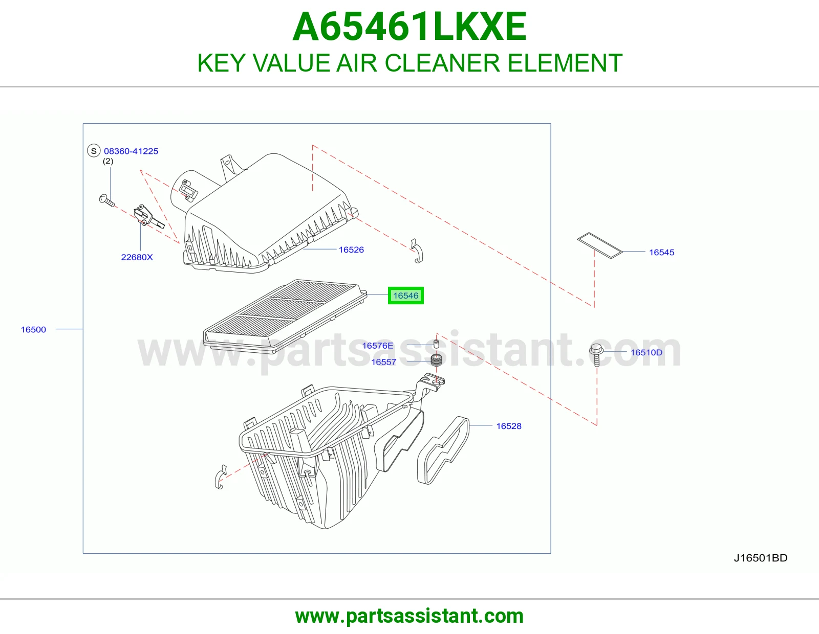 فلتر قربه هواء مكينه A65461LKXE