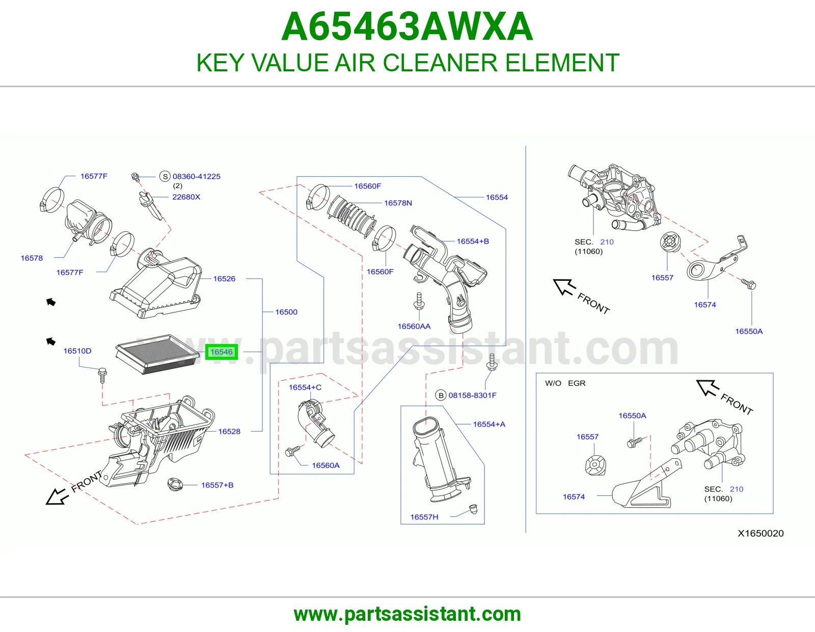 فلتر قربه هواء مكينه A65463AWXA