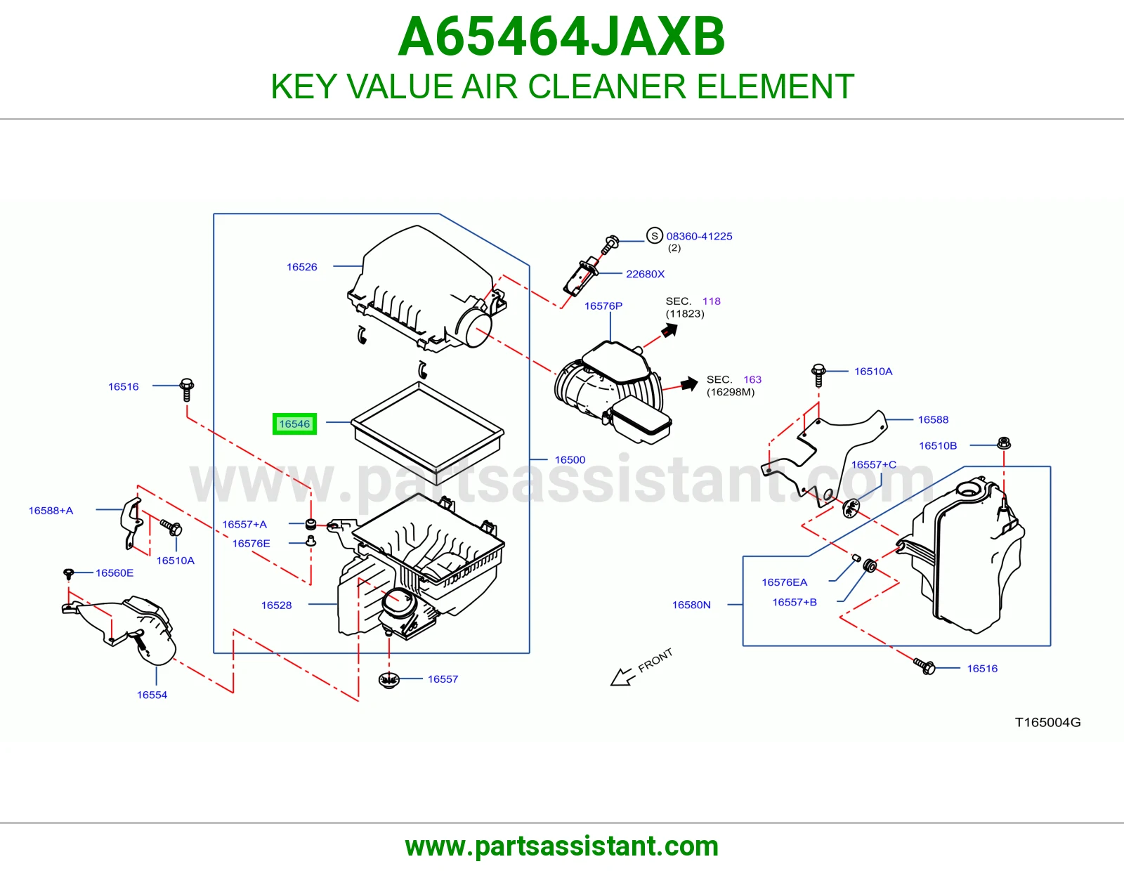 فلتر قربه هواء مكينه A65464JAXB