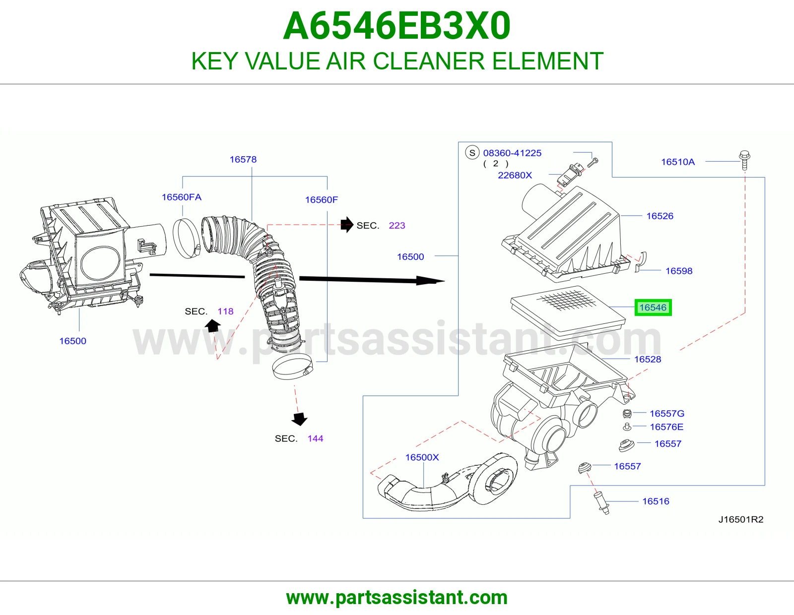 فلتر قربه هواء مكينه A6546EB3X0