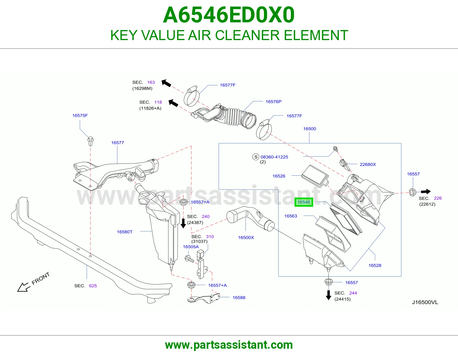 فلتر قربه هواء مكينه A6546ED0X0