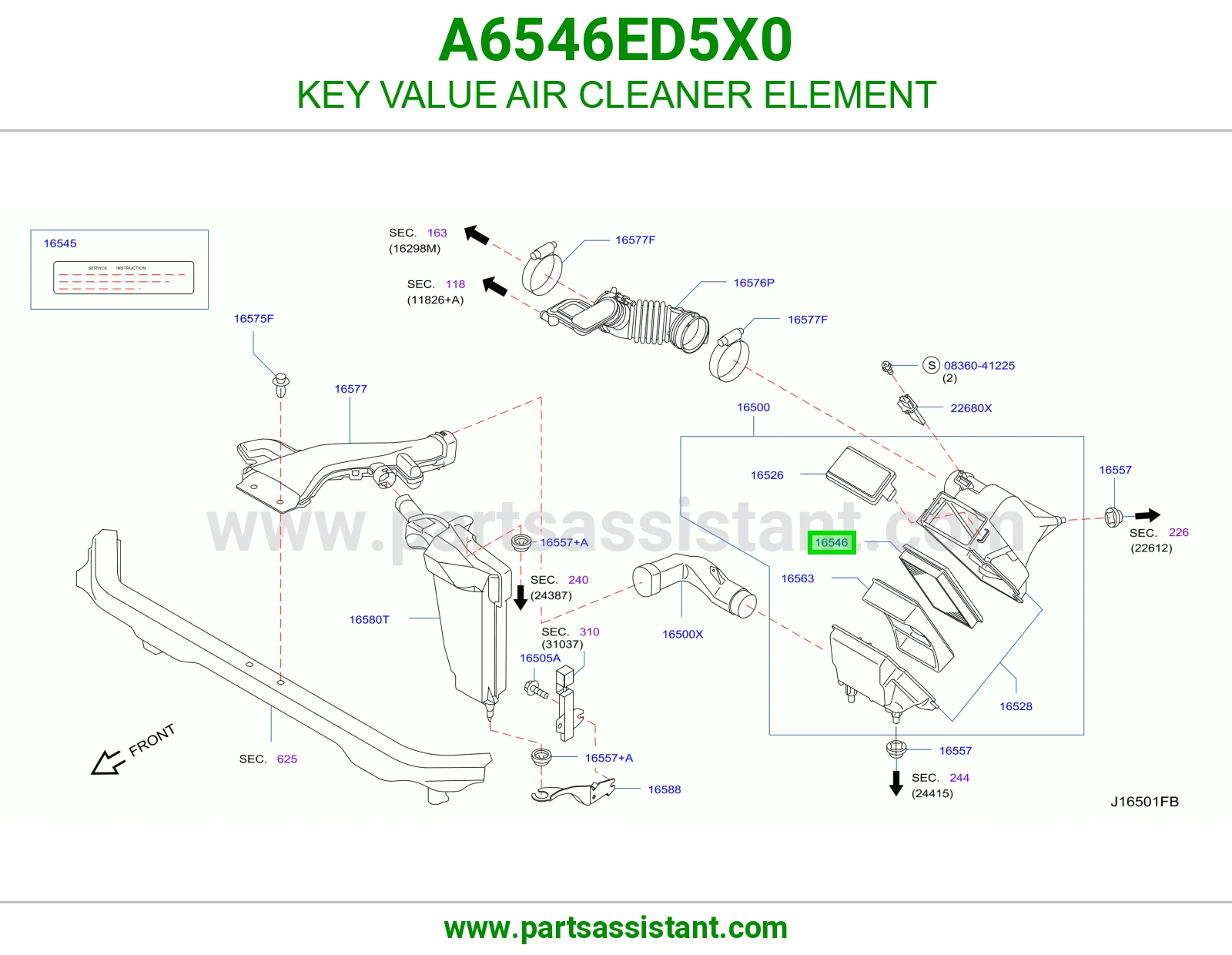 فلتر قربه هواء مكينه A6546ED5X0