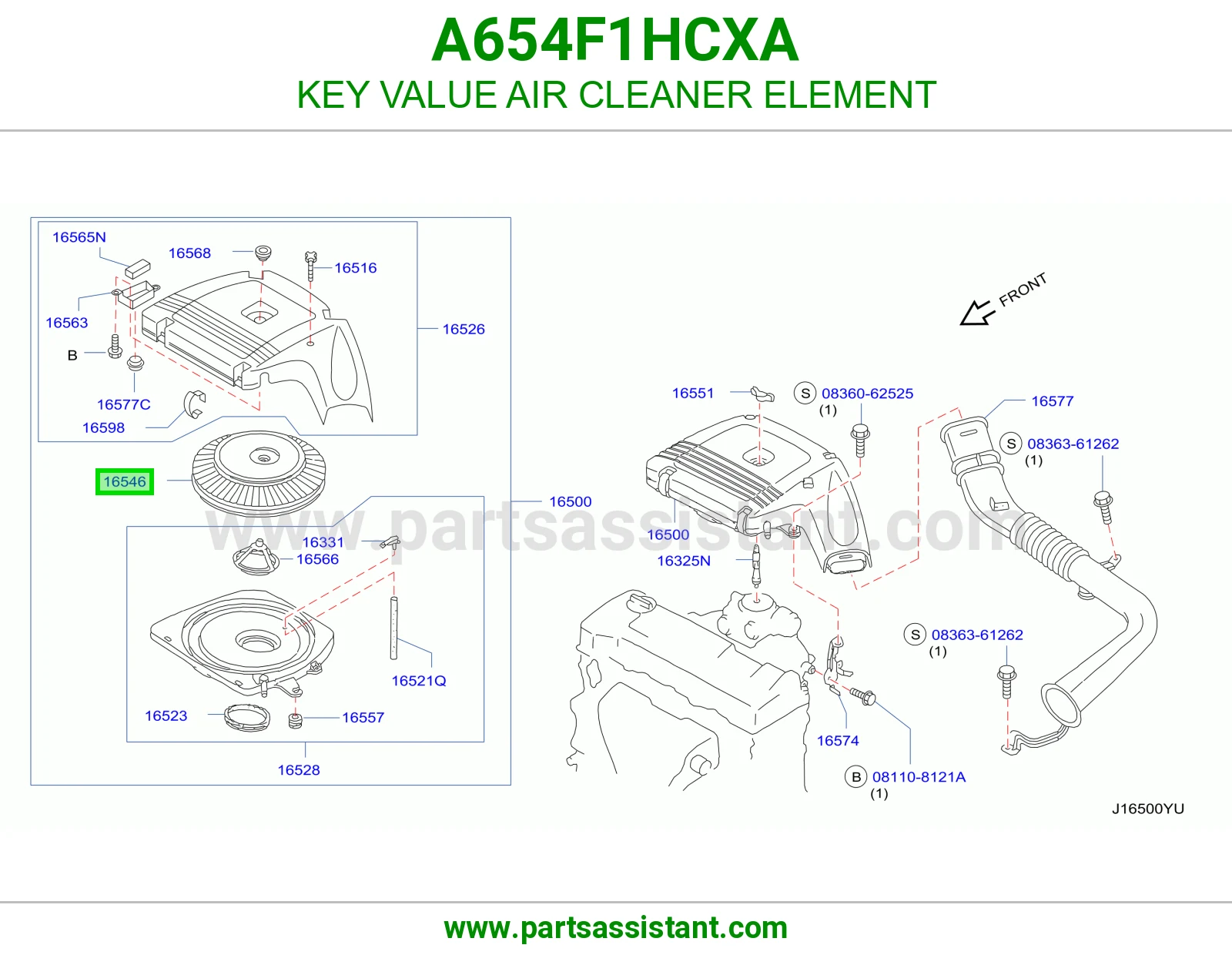 فلتر قربه هواء مكينه A654F1HCXA