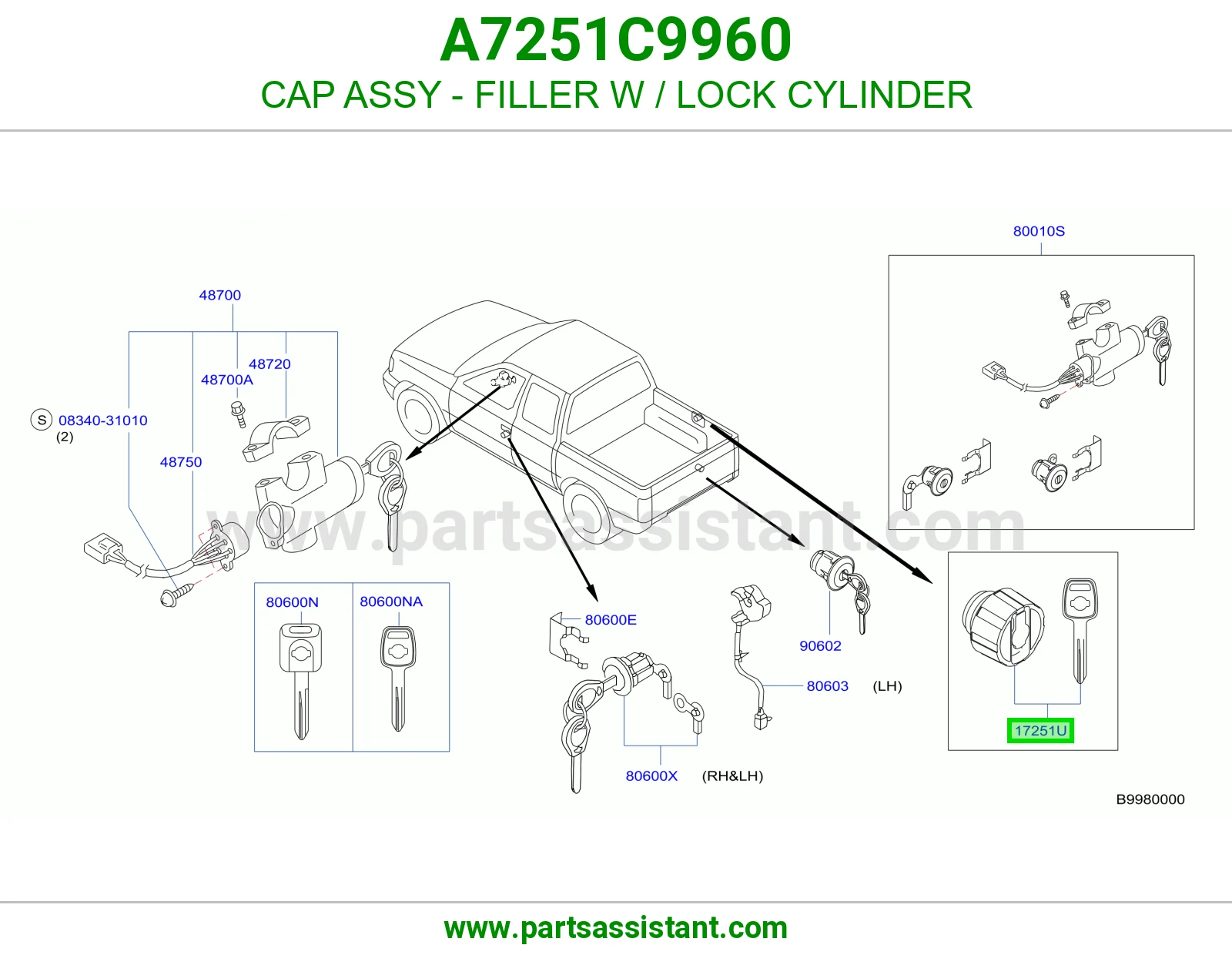 غطا تانكي بنزين مع القفل A7251C9960