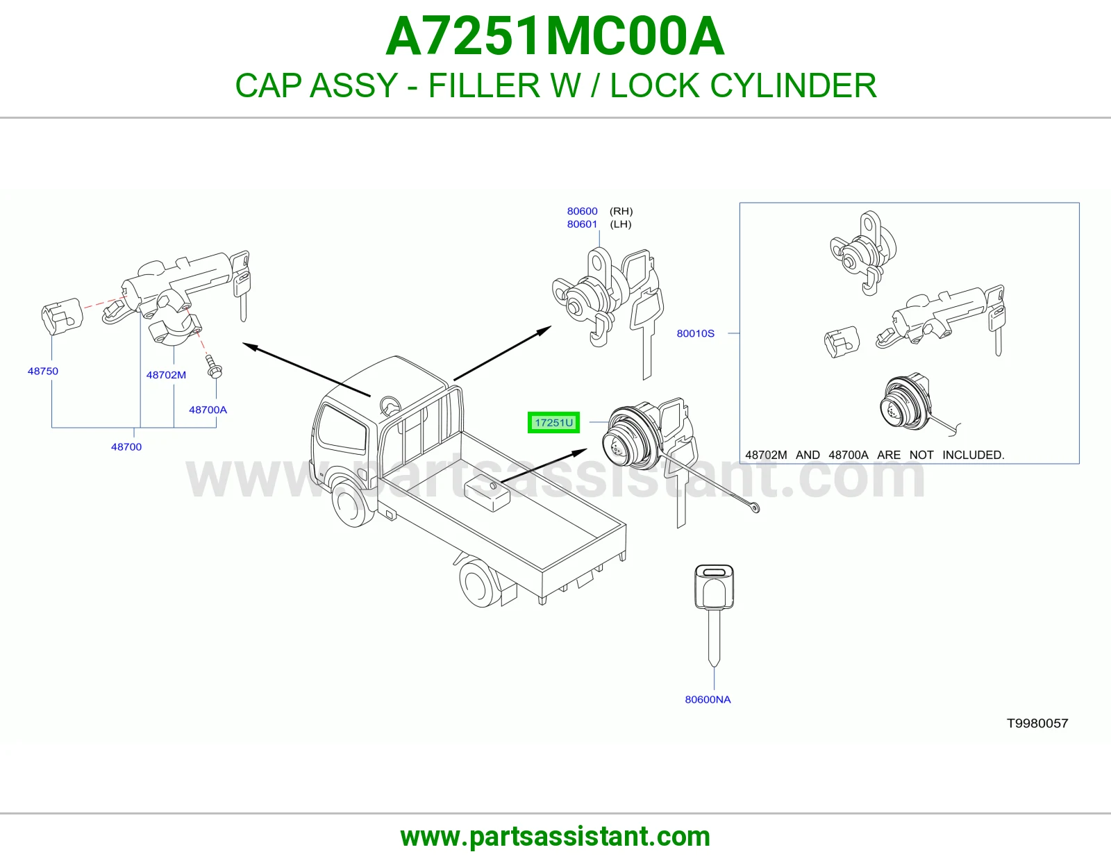 غطا تانكي بنزين مع القفل A7251MC00A
