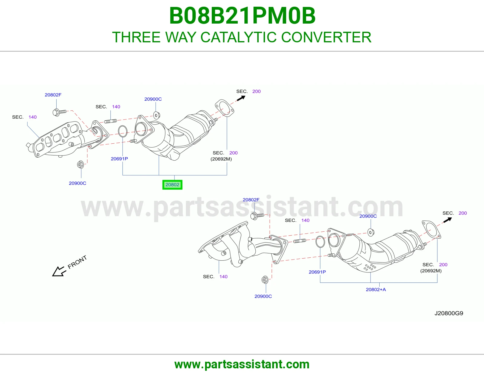 THREE WAY CATALYTIC CONVERTER B08B21PM0B