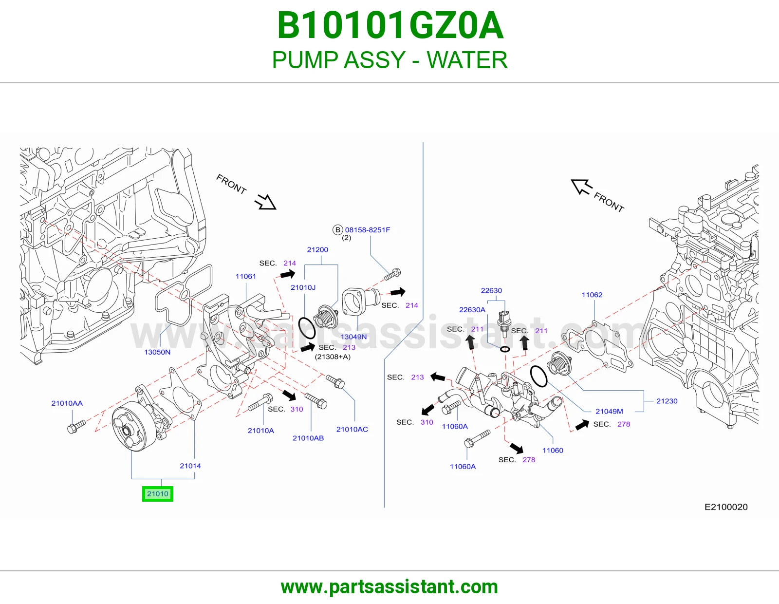 طرمبه ماء مكينه B10101GZ0A