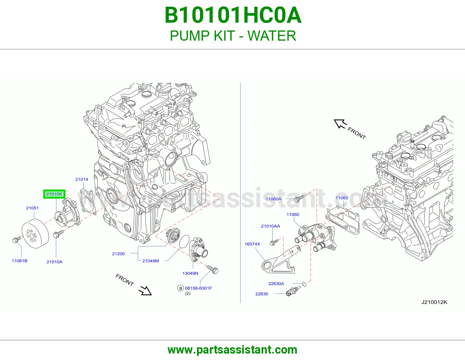 طرمبه ماء مكينه B10101HC0A