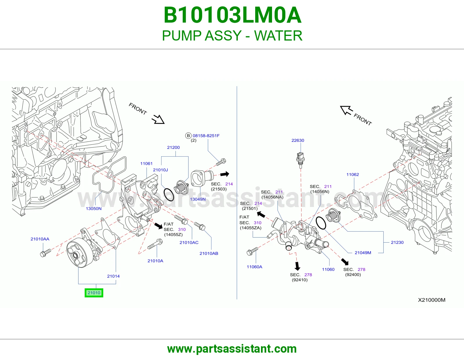 طرمبه ماء مكينه B10103LM0A