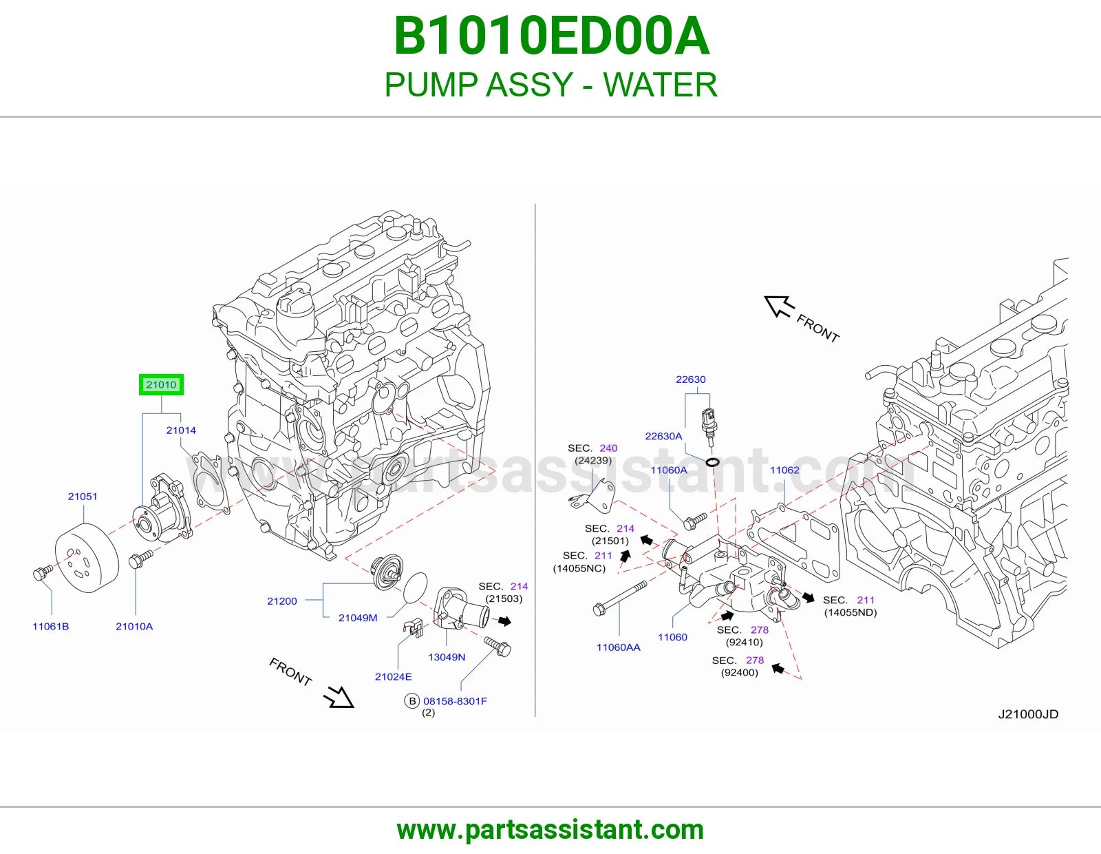 PUMP ASSY - WATER B1010ED00A