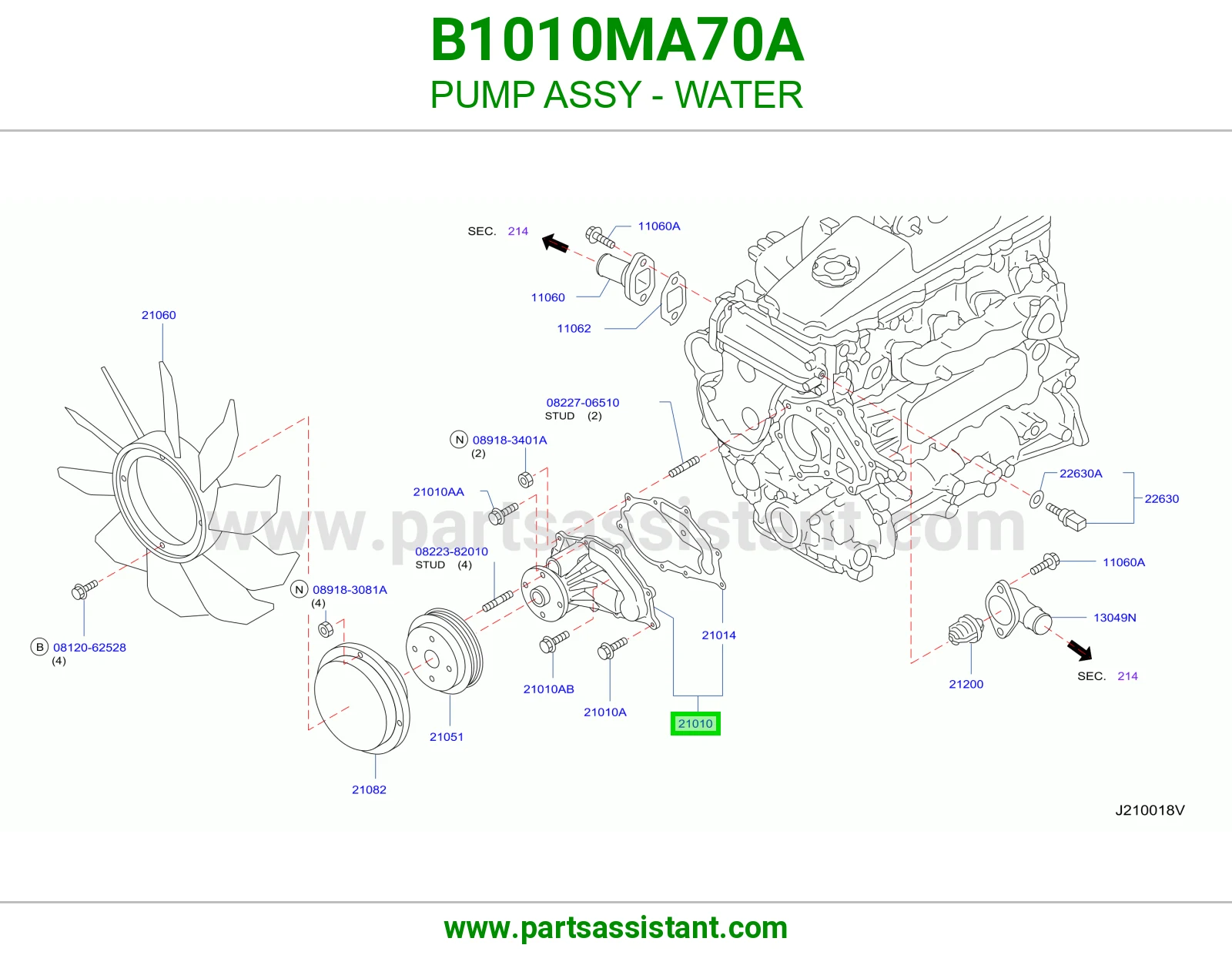 طرمبه ماء مكينه B1010MA70A