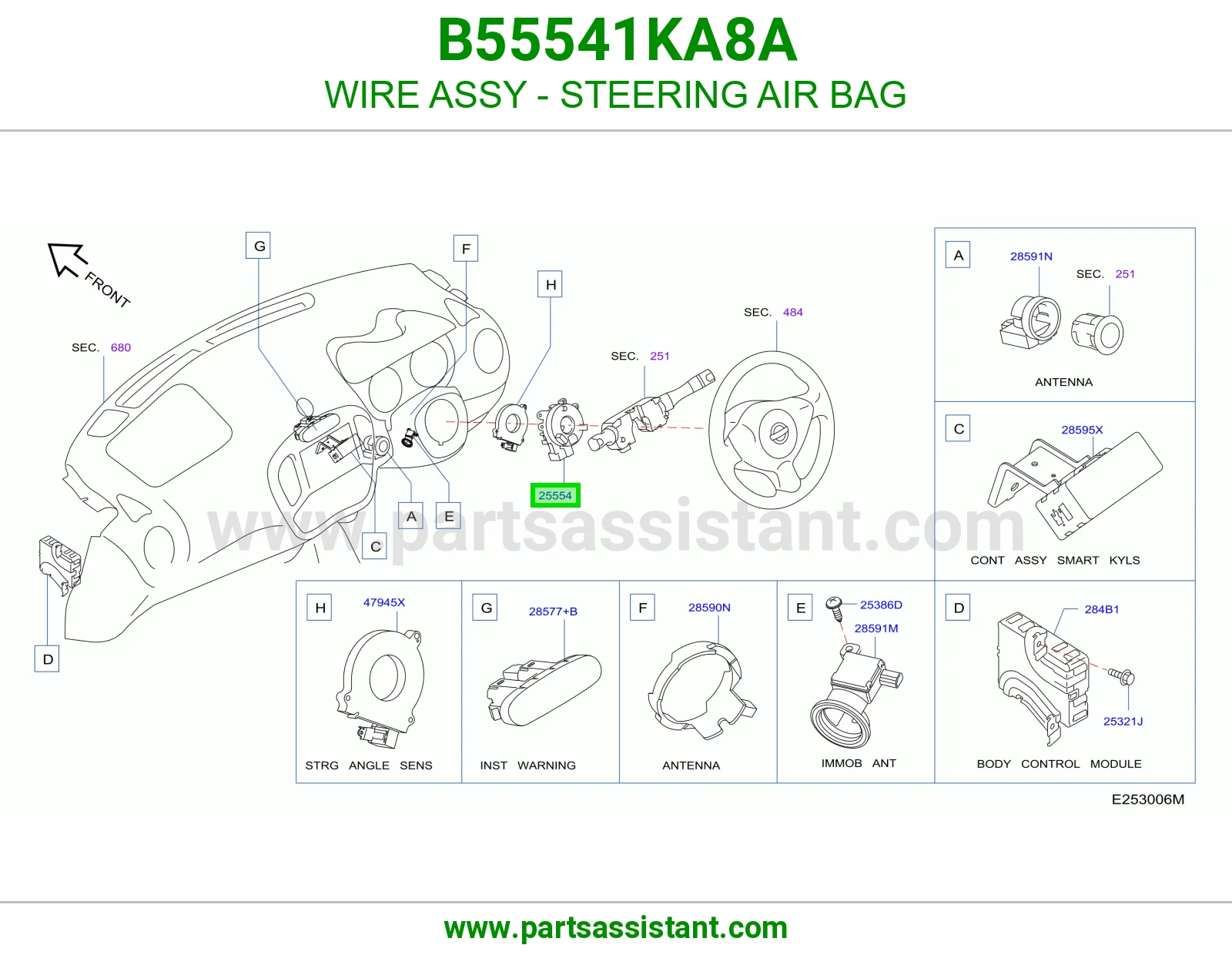 سلك ايرباق دركسون كامل B55541KA8A