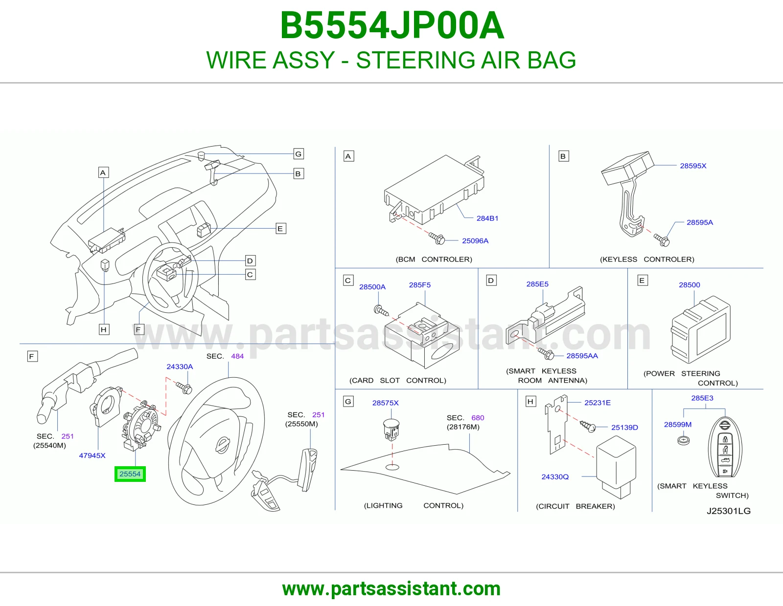 سلك ايرباق دركسون كامل B5554JP00A