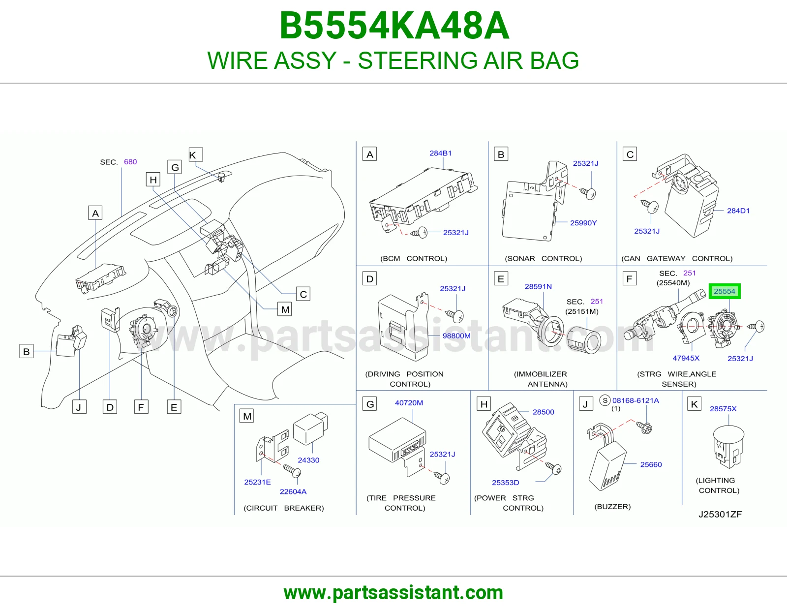 سلك كامل دركسون ايرباق B5554KA48A