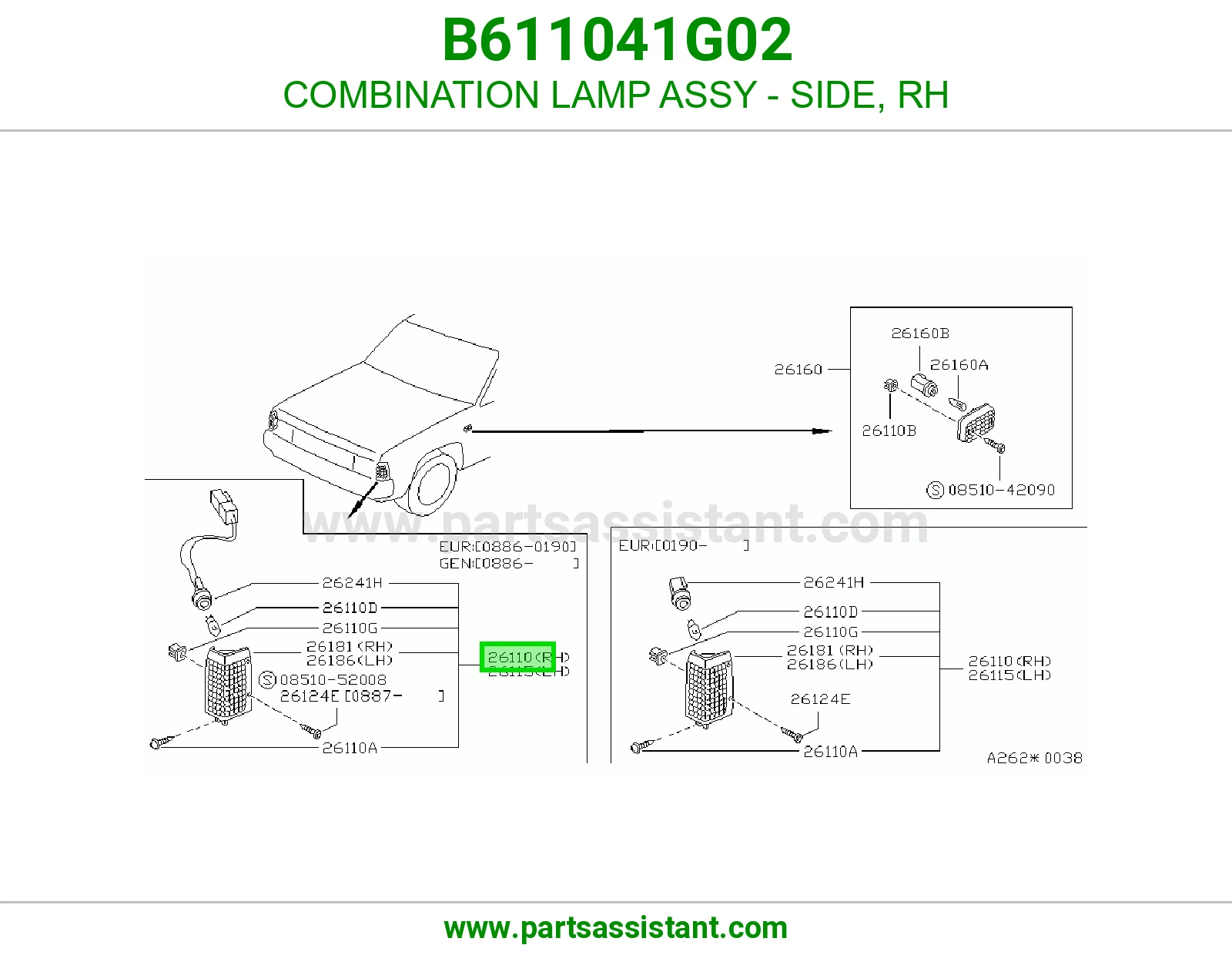 اسطب اشاره ركن امامي يمين B611041G02