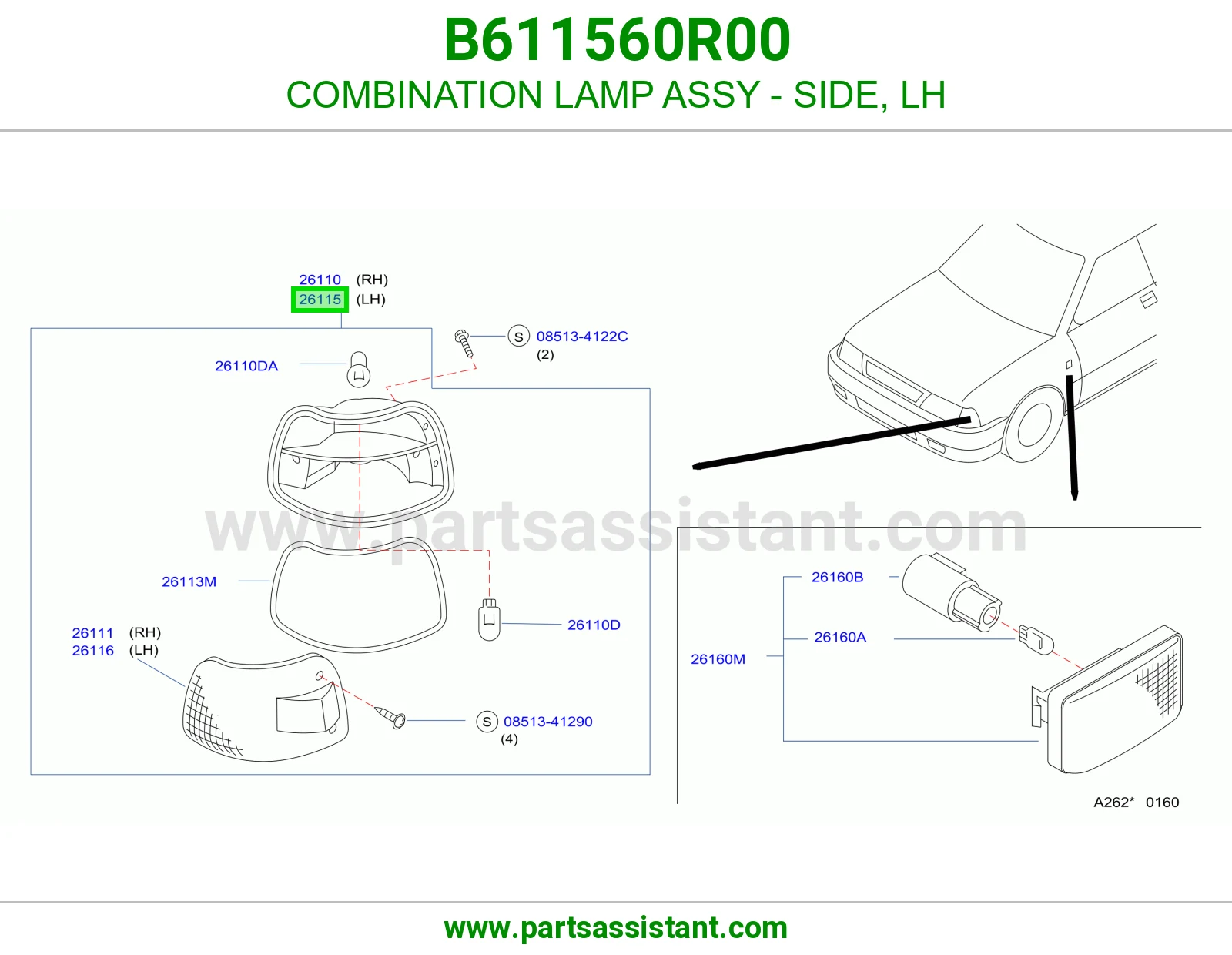 اسطب اشاره ركن امامي يسار B611560R00