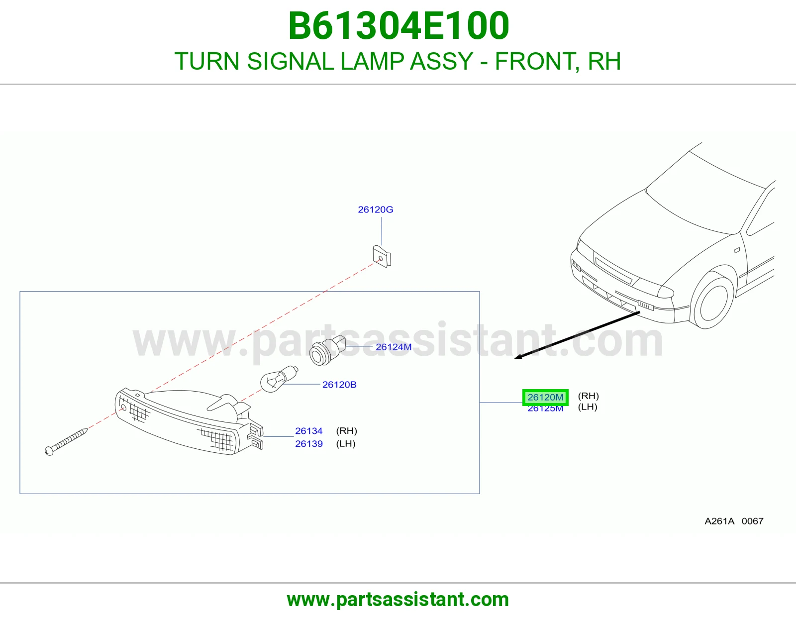 اسطب صدام امامي يمين B61304E100