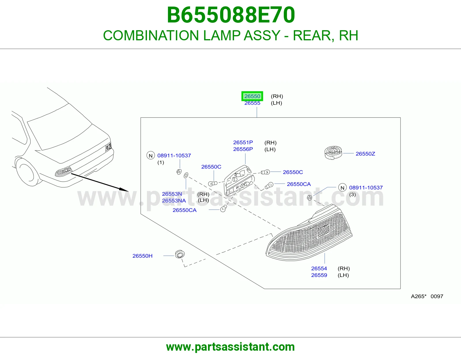 اشاره اسطب خلفي ركن يمين B655088E70