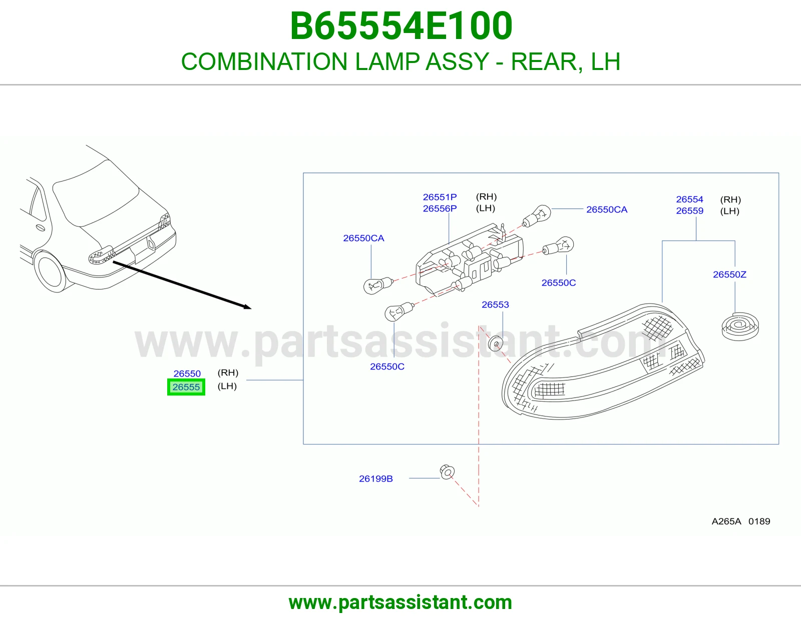 اسطب خلفي يسار B65554E100