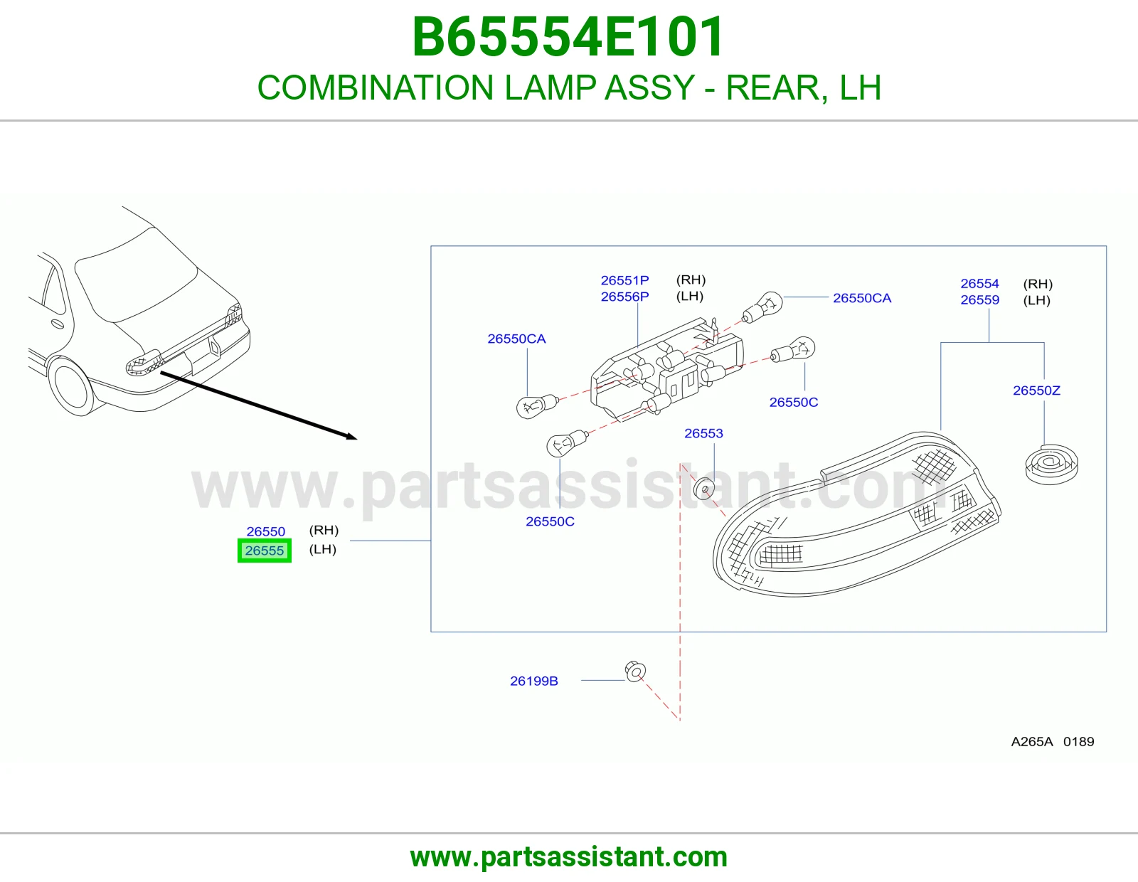 اسطب خلفي يسار B65554E101