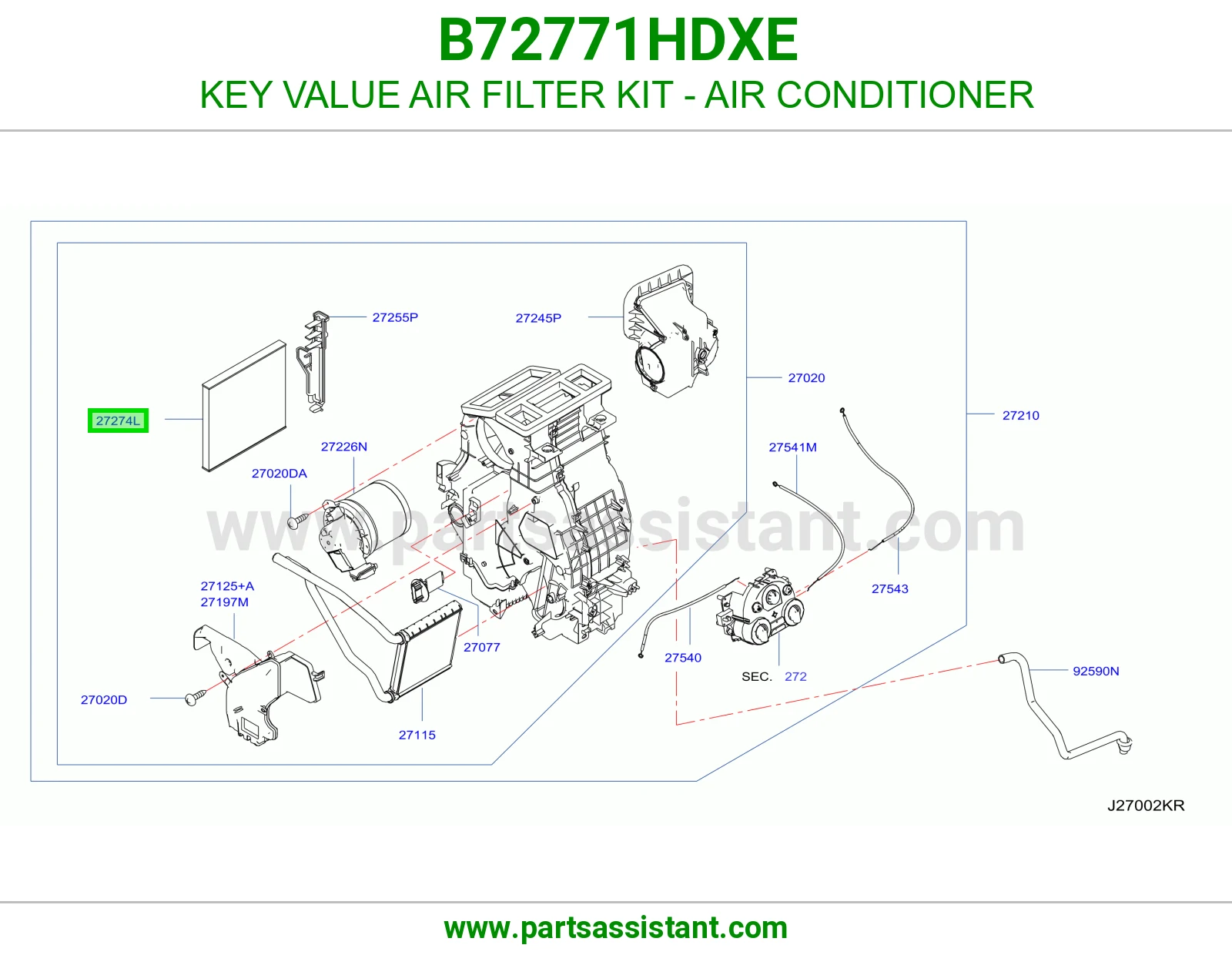 فلتر مكيف B72771HDXE