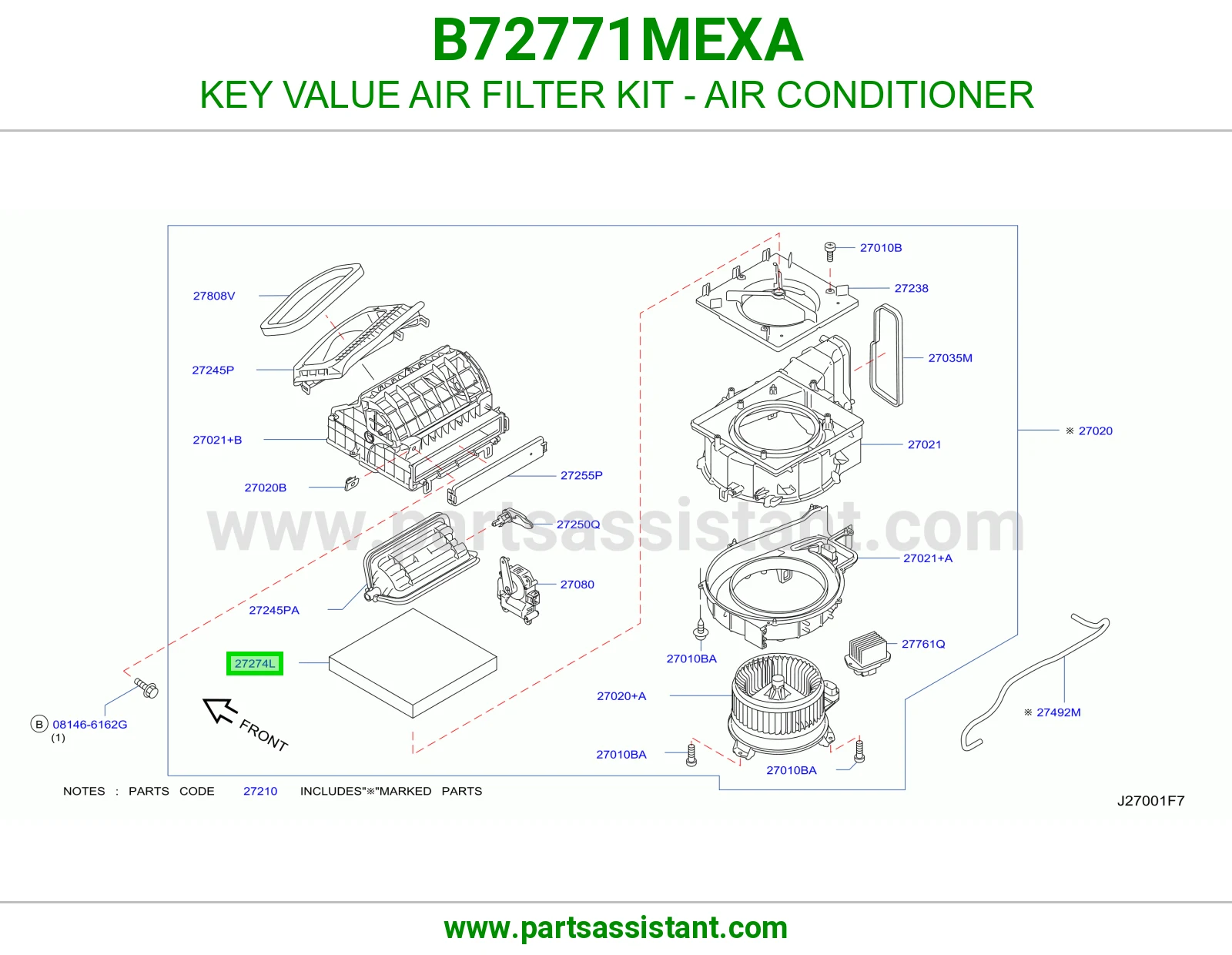 فلتر مكيف B72771MEXA