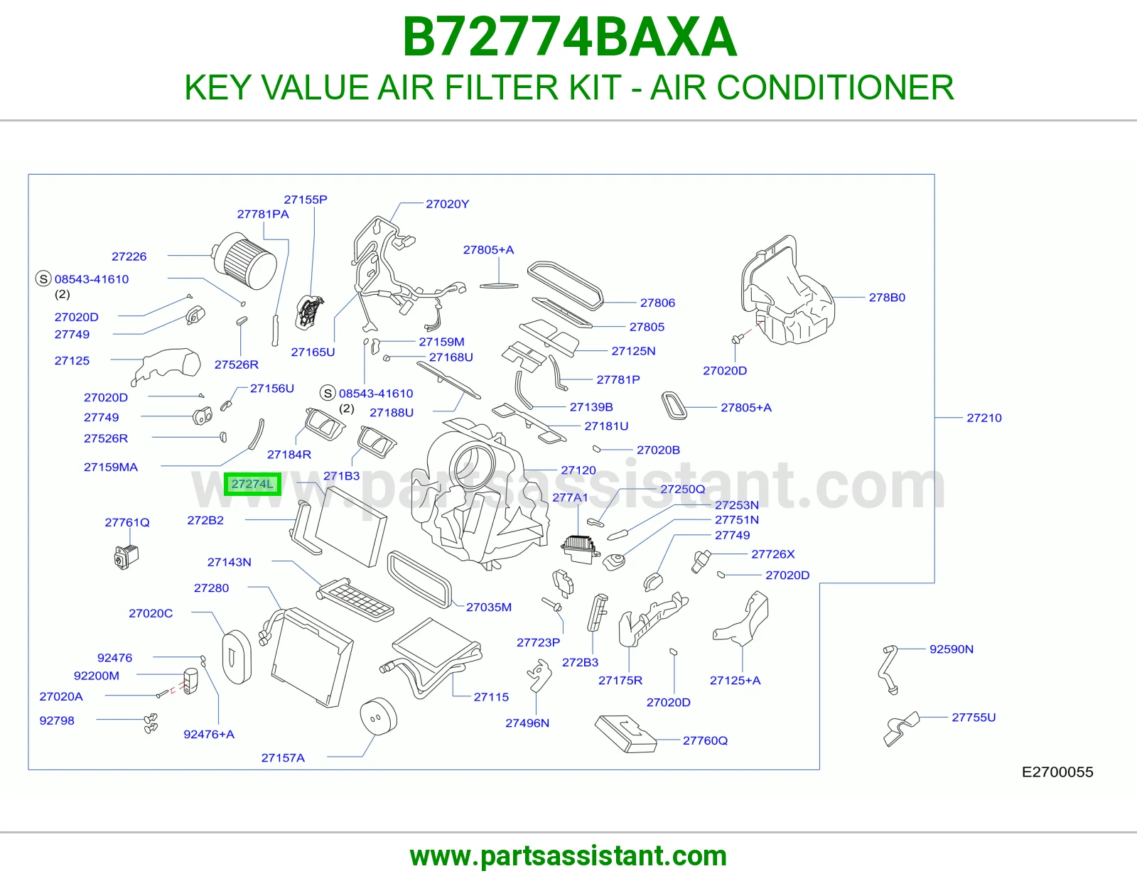 فلتر مكيف B72774BAXA