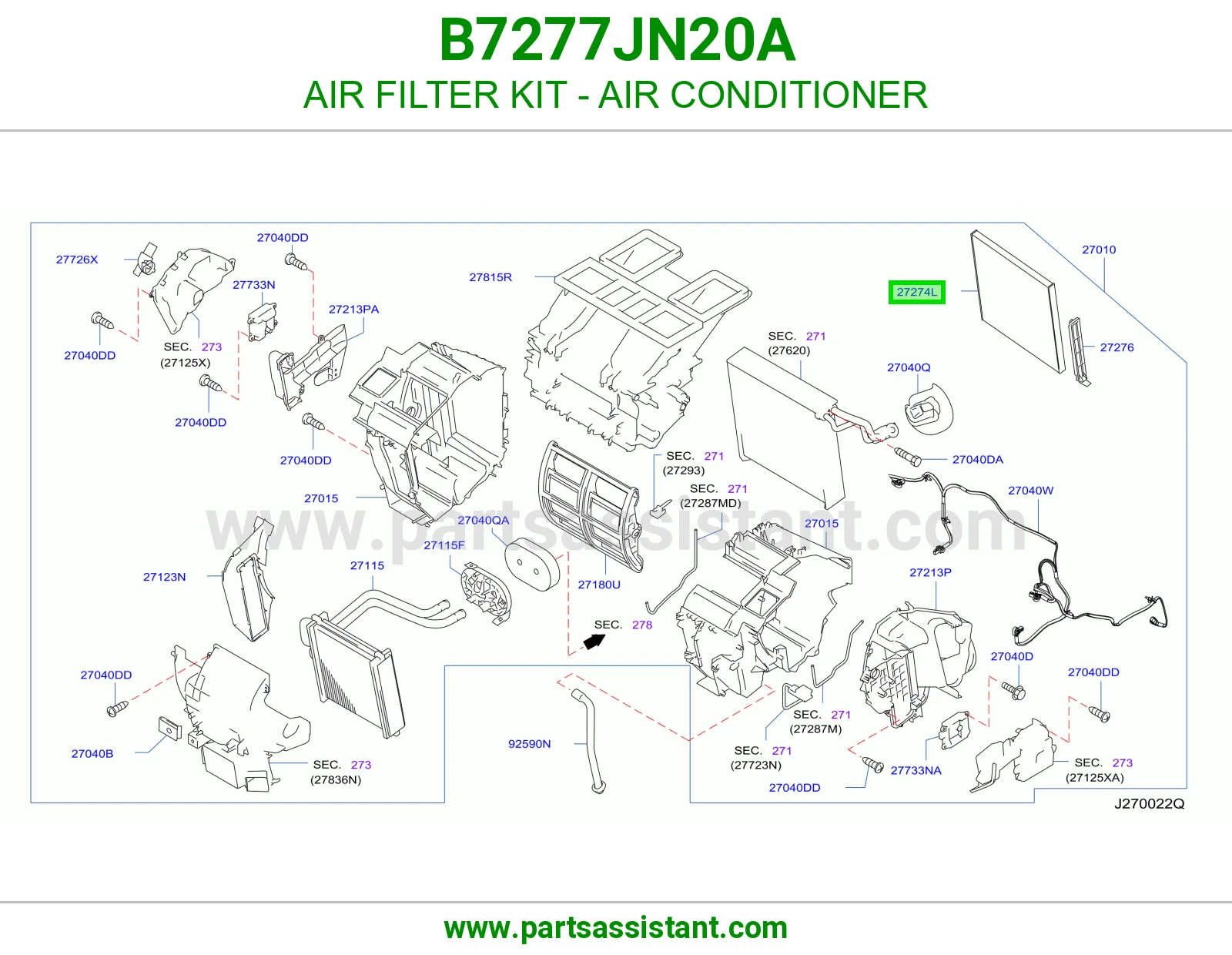 فلتر مكيف B7277JN20A