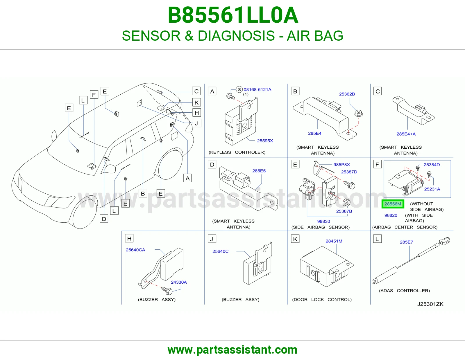 حساس تشخيص ايرباق B85561LL0A