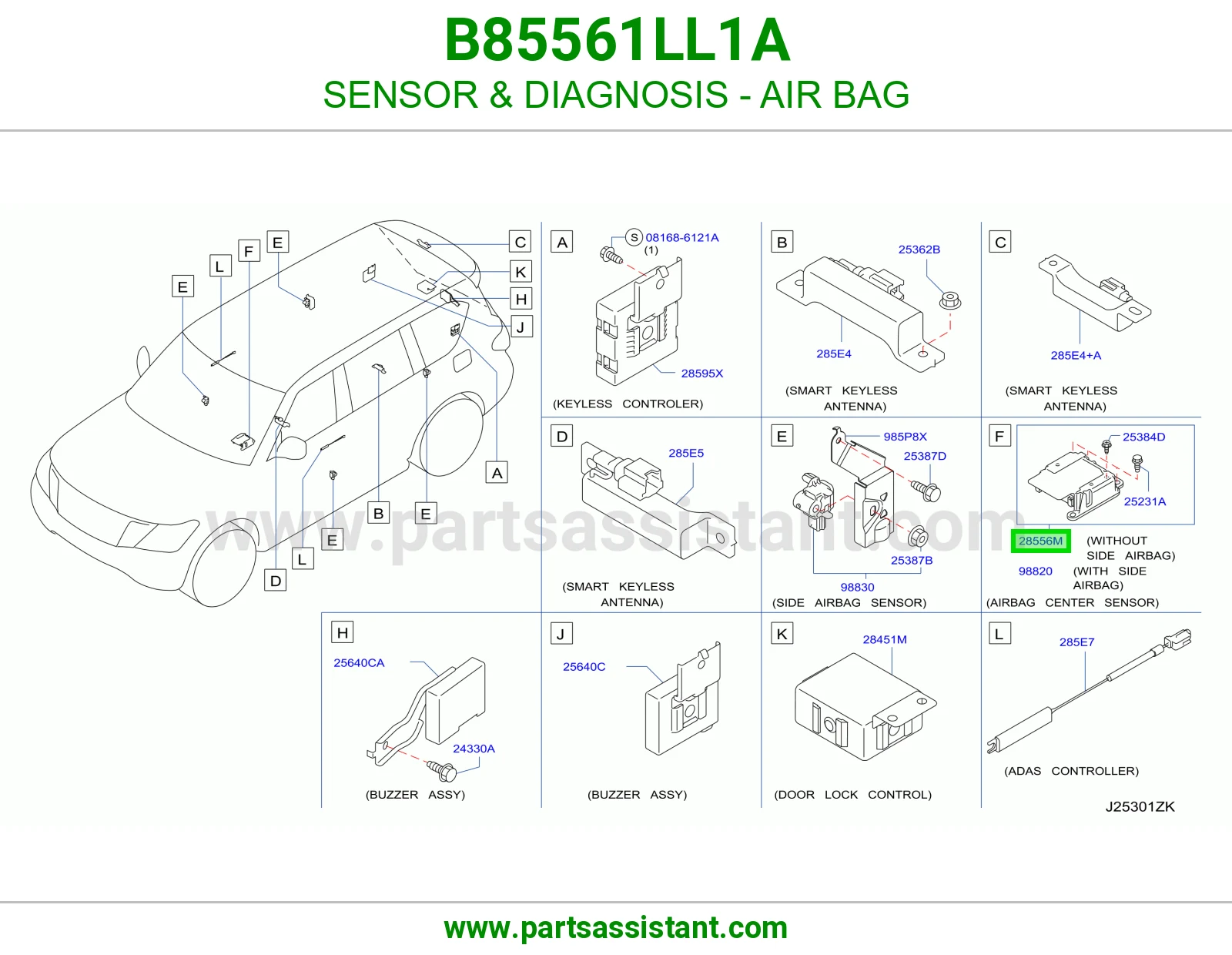 SENSOR & DIAGNOSIS - AIR BAG B85561LL1A