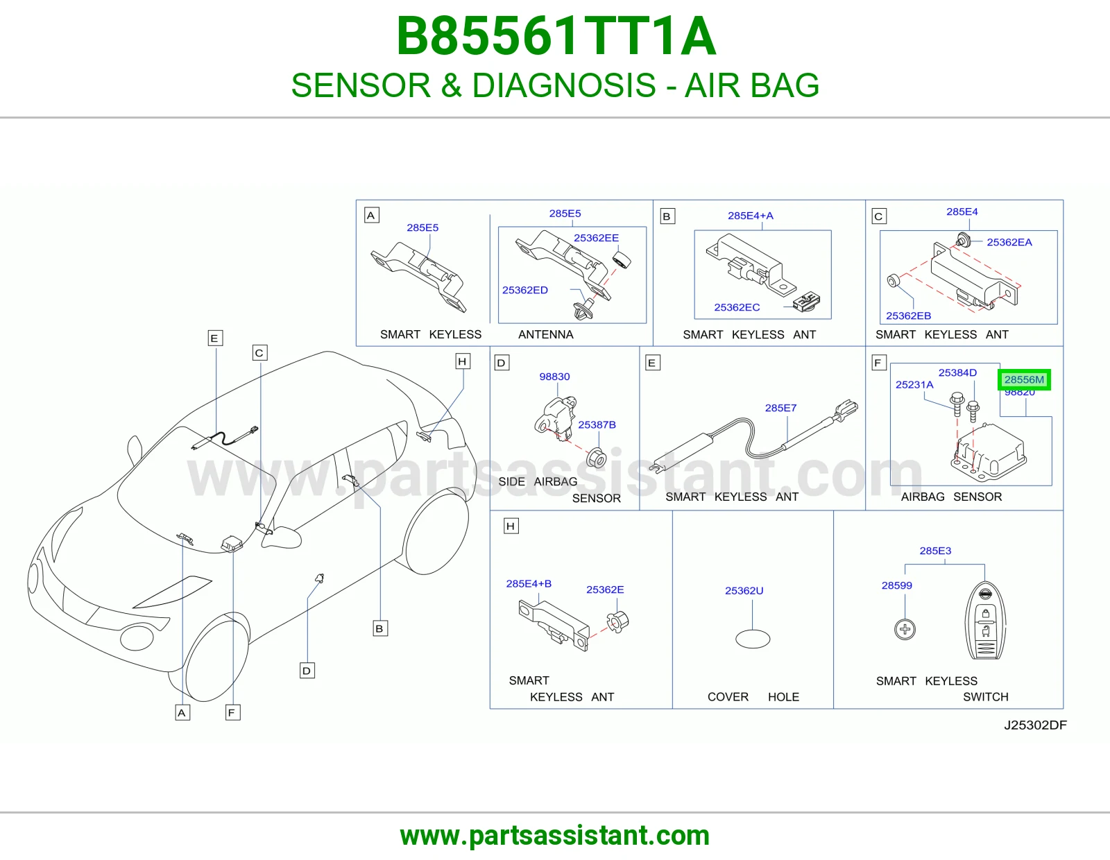 حساس تشخيص ايرباق B85561TT1A