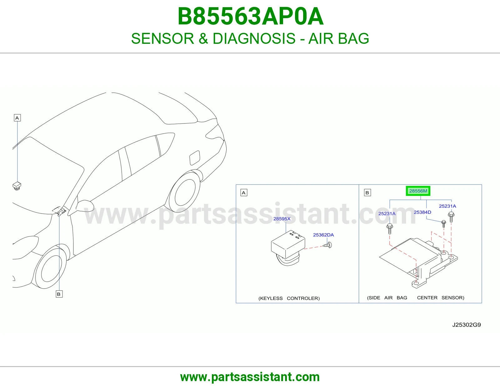حساس تشخيص ايرباق B85563AP0A