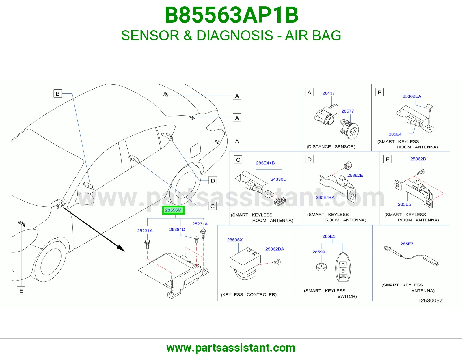حساس تشخيص ايرباق B85563AP1B
