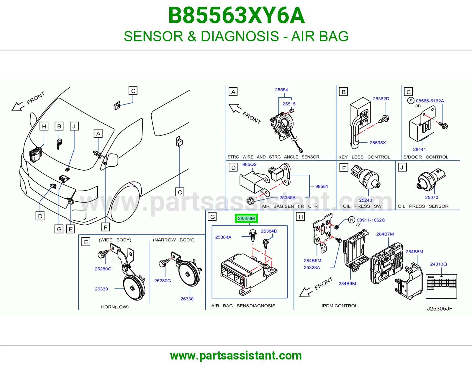 حساس تشخيص ايرباق B85563XY6A