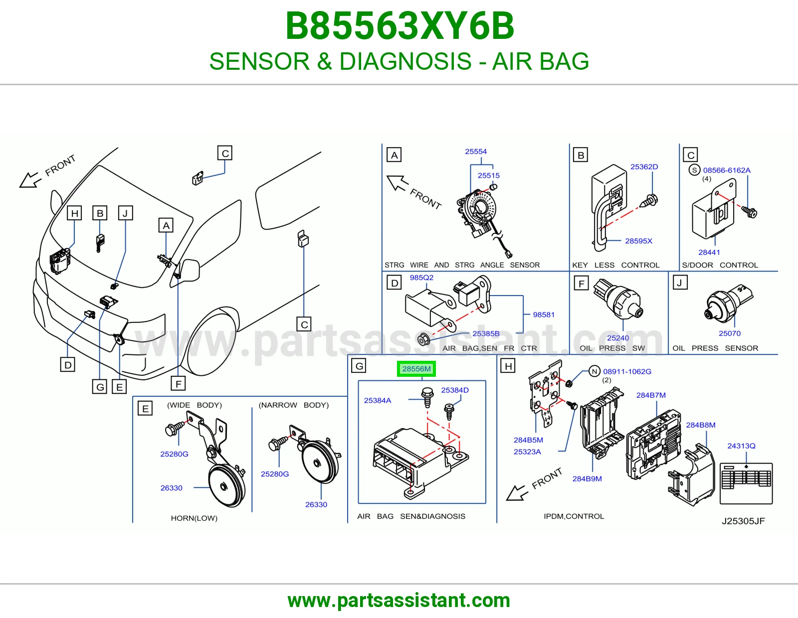 حساس تشخيص ايرباق B85563XY6B