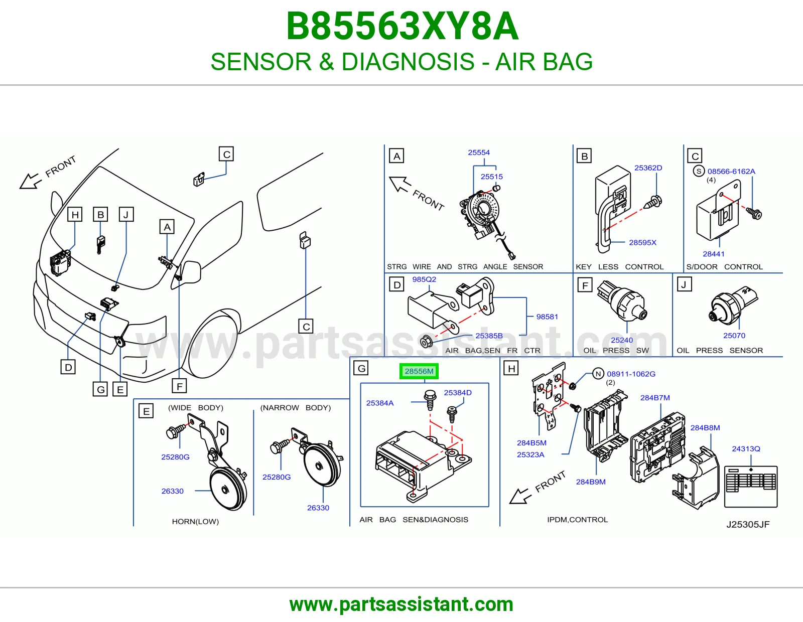 حساس تشخيص ايرباق B85563XY8A