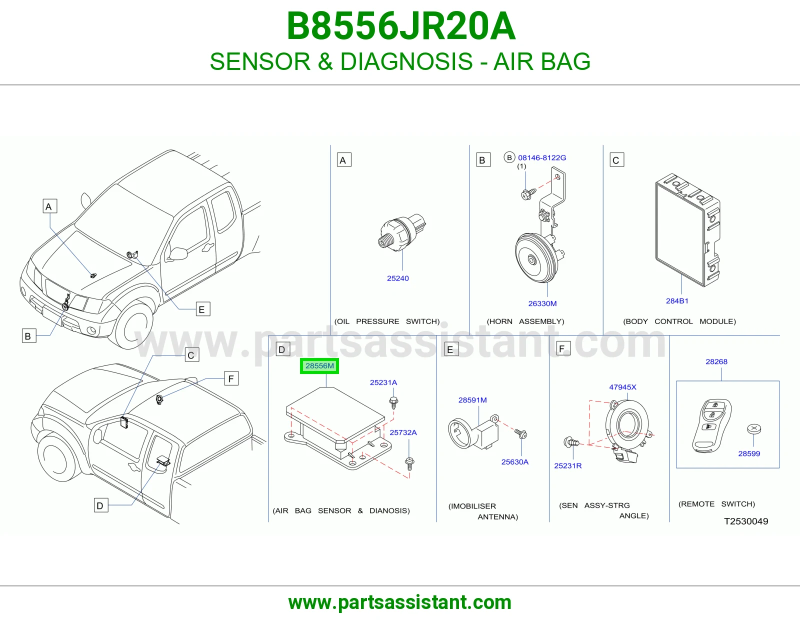 حساس تشخيص ايرباق B8556JR20A