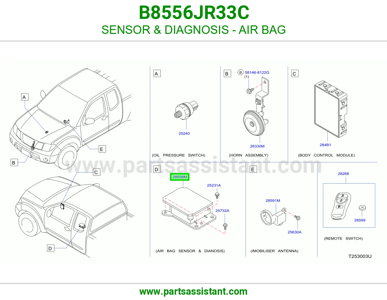 حساس تشخيص ايرباق B8556JR33C