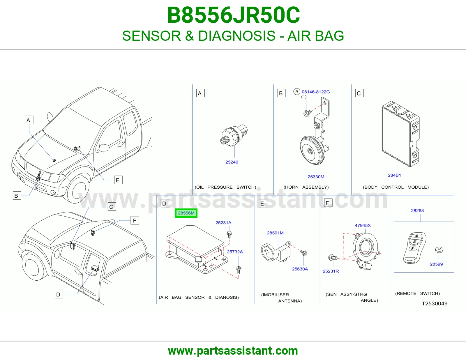 SENSOR & DIAGNOSIS - AIR BAG B8556JR50C