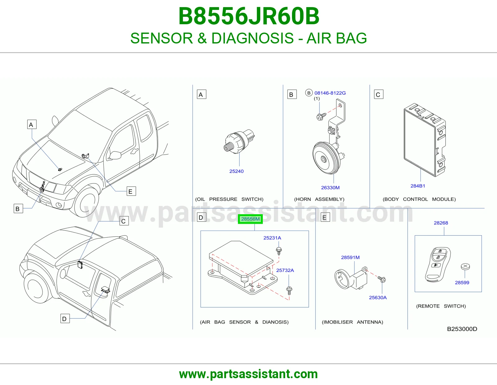 حساس تشخيص ايرباق B8556JR60B