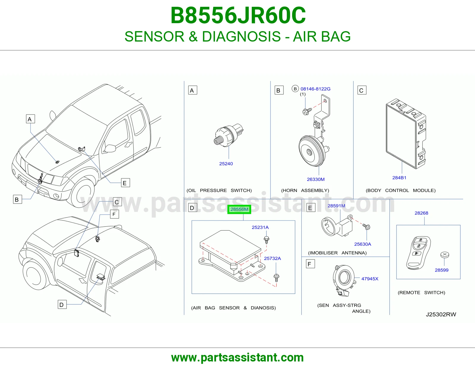حساس تشخيص ايرباق B8556JR60C
