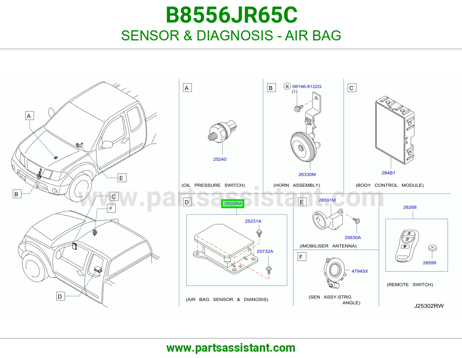 حساس تشخيص ايرباق B8556JR65C