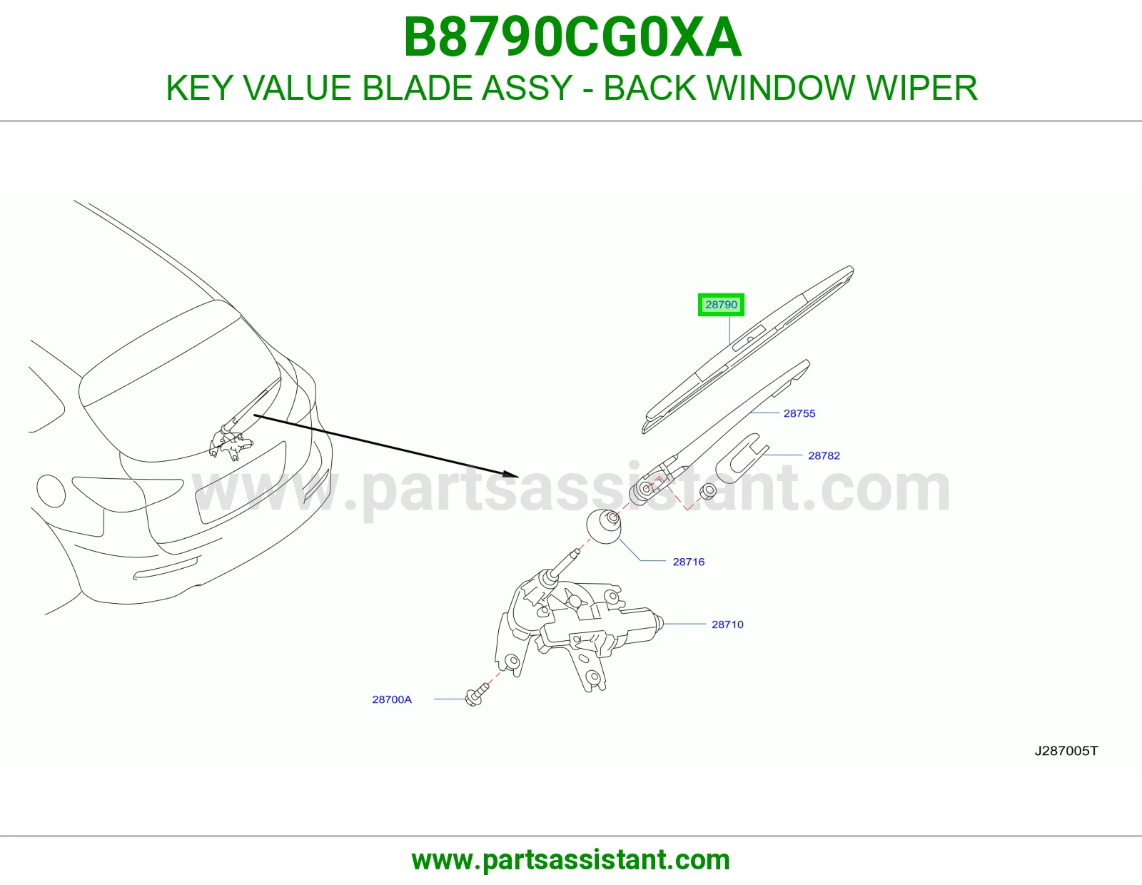 KEY VALUE BLADE ASSY - BACK WINDOW WIPER B8790CG0XA