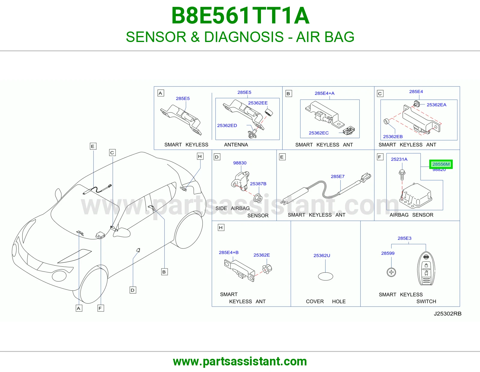 حساس تشخيص ايرباق B8E561TT1A